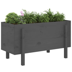 vidaXL Garden Raised Bed Grey 101x50x57 cm Solid Wood Pine