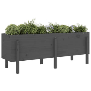 vidaXL Garden Raised Bed Grey 160x50x57 cm Solid Wood Pine