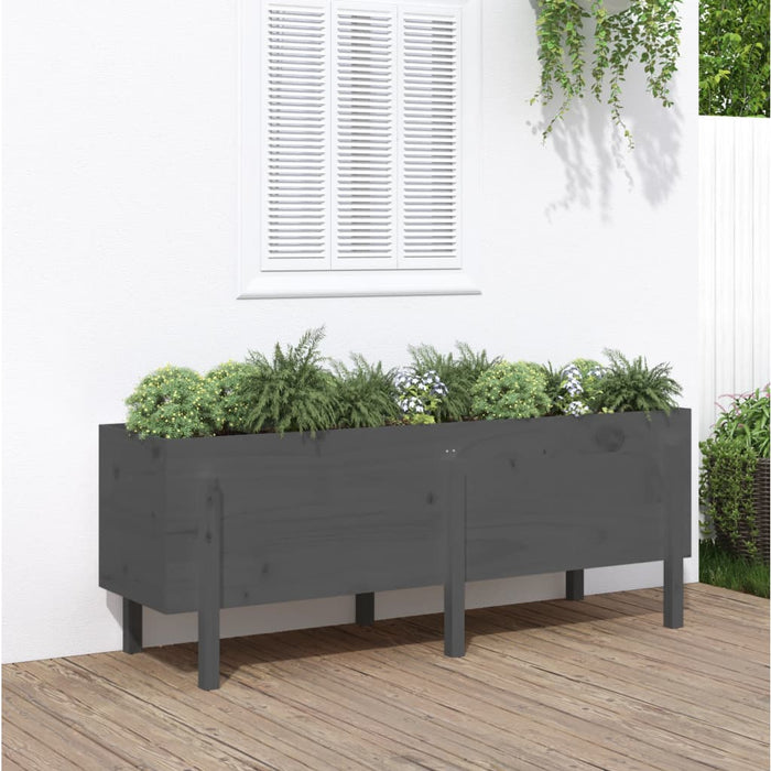 vidaXL Garden Raised Bed Grey 160x50x57 cm Solid Wood Pine