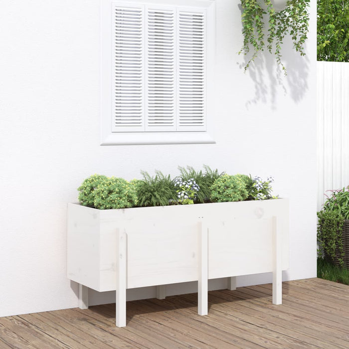 vidaXL Garden Raised Bed White 121x50x57 cm Solid Wood Pine