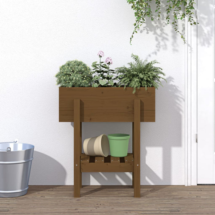 vidaXL Garden Planter Honey Brown 62x30x69 cm Solid Wood Pine