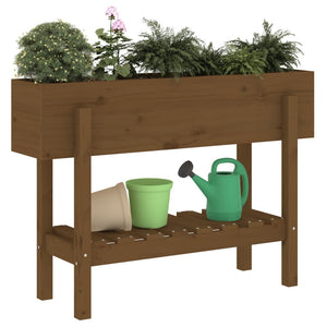 vidaXL Garden Raised Bed Honey Brown 101x30x69 cm Solid Wood Pine