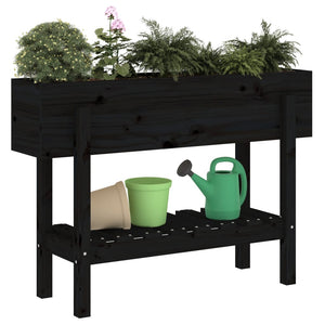 vidaXL Garden Raised Bed Black 101x30x69 cm Solid Wood Pine