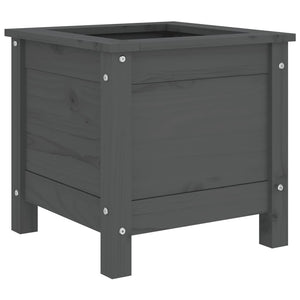 vidaXL Garden Planter Grey 40x40x39 cm Solid Wood Pine