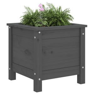 vidaXL Garden Planter Grey 40x40x39 cm Solid Wood Pine