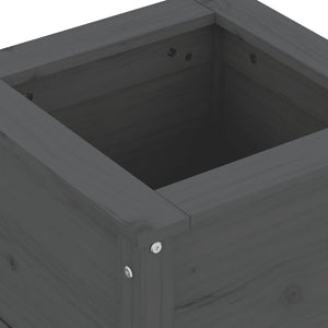 vidaXL Garden Planter Grey 40x40x39 cm Solid Wood Pine