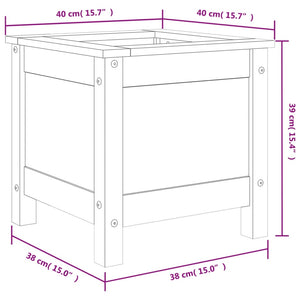 vidaXL Garden Planter Grey 40x40x39 cm Solid Wood Pine