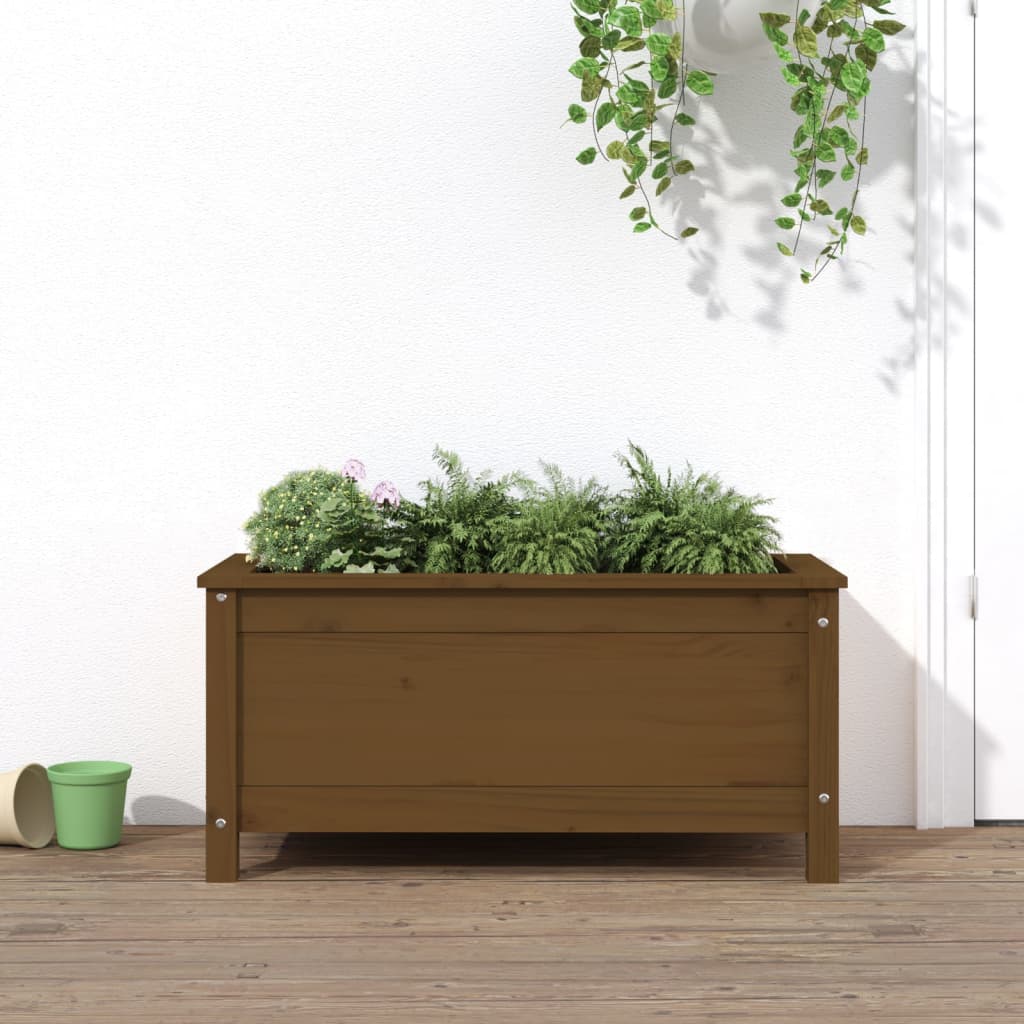 vidaXL Garden Planter Honey Brown 82.5x40x39 cm Solid Wood Pine