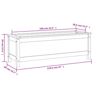 vidaXL Garden Raised Bed Grey 119.5x40x39 cm Solid Wood Pine