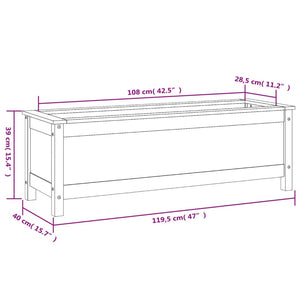 vidaXL Garden Raised Bed Honey Brown 119.5x40x39 cm Solid Wood Pine