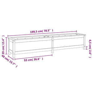 vidaXL Garden Raised Bed White 199.5x40x39 cm Solid Wood Pine