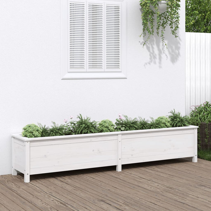 vidaXL Garden Raised Bed White 199.5x40x39 cm Solid Wood Pine