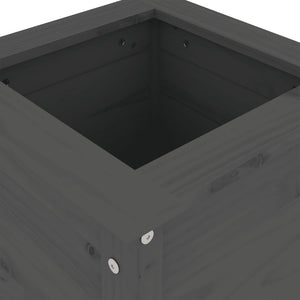 vidaXL Garden Planter Grey 40x40x78 cm Solid Wood Pine