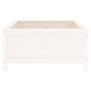 vidaXL Garden Planter White 82.5x82.5x39 cm Solid Wood Pine