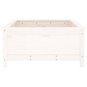 vidaXL Garden Planter White 82.5x82.5x39 cm Solid Wood Pine