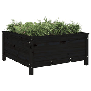 vidaXL Garden Planter Black 82.5x82.5x39 cm Solid Wood Pine