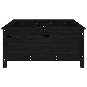 vidaXL Garden Planter Black 82.5x82.5x39 cm Solid Wood Pine