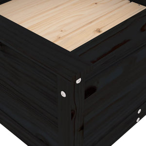 vidaXL Garden Planter Black 82.5x82.5x39 cm Solid Wood Pine