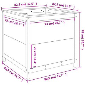 vidaXL Garden Planter 82.5x82.5x78 cm Solid Wood Pine