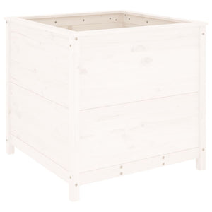 vidaXL Garden Planter White 82.5x82.5x78 cm Solid Wood Pine