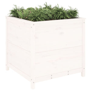 vidaXL Garden Planter White 82.5x82.5x78 cm Solid Wood Pine