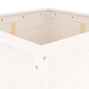 vidaXL Garden Planter White 82.5x82.5x78 cm Solid Wood Pine