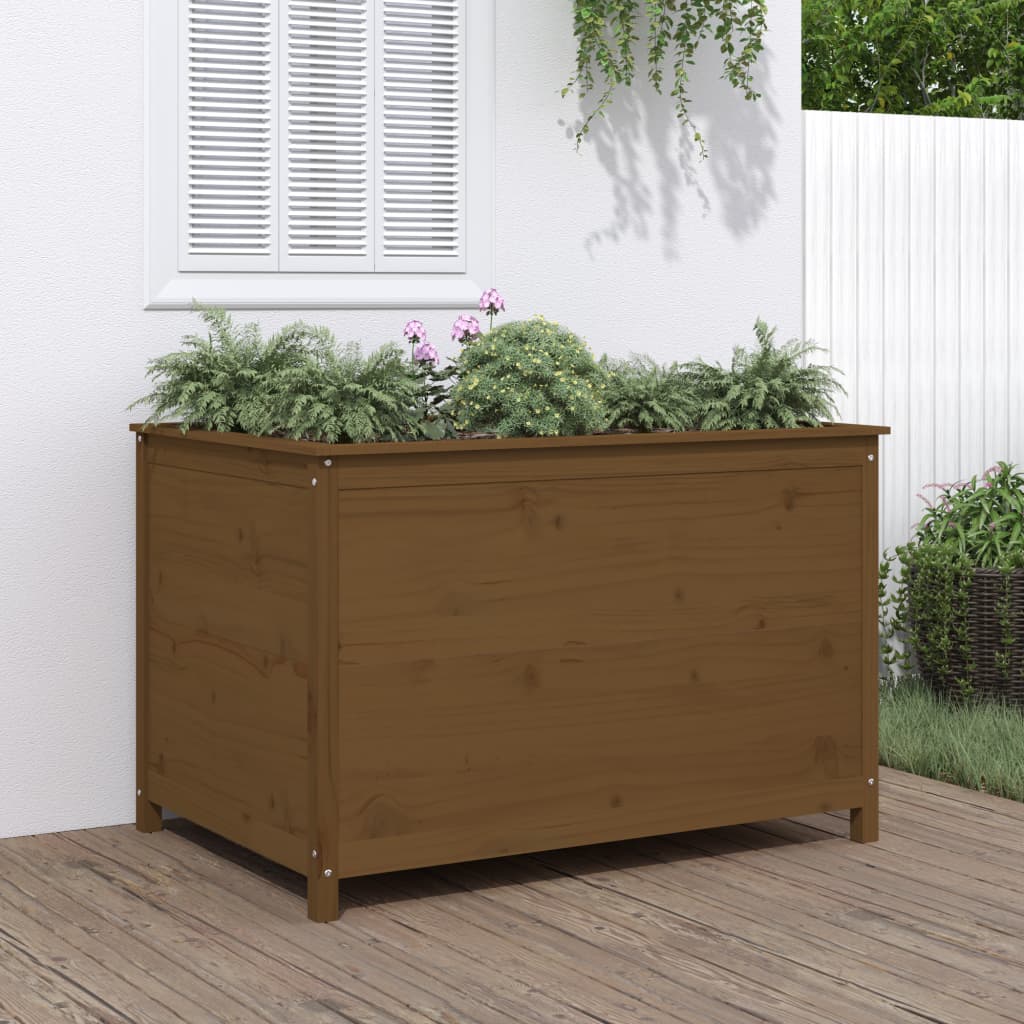 vidaXL Garden Raised Bed Honey Brown 119.5x82.5x78 cm Solid Wood Pine