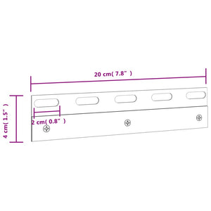 vidaXL Connecting Plates 6 pcs Silver 20 cm Stainless Steel