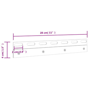 vidaXL Connecting Plates 4 pcs Silver 28 cm Stainless Steel