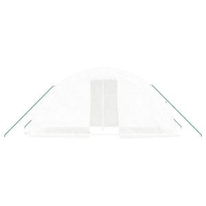 vidaXL Greenhouse with Steel Frame White 10 m² 5x2x2.3 m