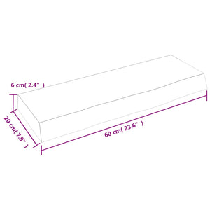 vidaXL Wall Shelf 60x20x6 cm Untreated Solid Wood Oak