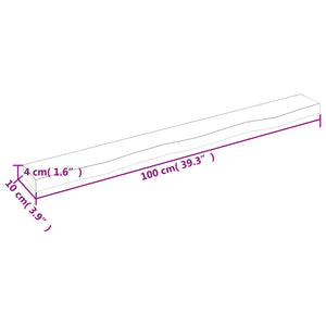 vidaXL Wall Shelf 100x10x4 cm Untreated Solid Wood Oak