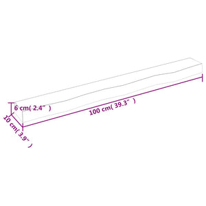 vidaXL Wall Shelf 100x10x6 cm Untreated Solid Wood Oak