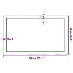 vidaXL Wall Shelf 100x60x(2-4) cm Untreated Solid Wood Oak