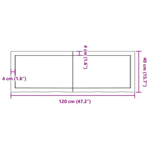 vidaXL Wall Shelf 120x40x(2-4) cm Untreated Solid Wood Oak