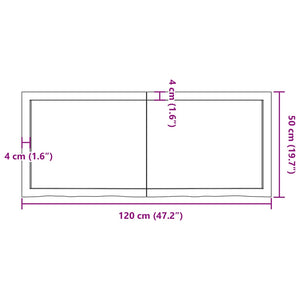 vidaXL Wall Shelf 120x50x(2-4) cm Untreated Solid Wood Oak