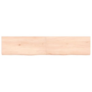 vidaXL Wall Shelf 140x30x(2-6) cm Untreated Solid Wood Oak