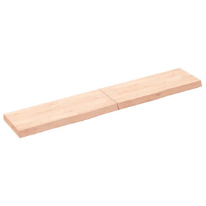 vidaXL Wall Shelf 160x30x(2-6) cm Untreated Solid Wood Oak