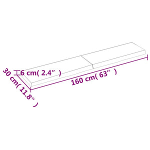 vidaXL Wall Shelf 160x30x(2-6) cm Untreated Solid Wood Oak