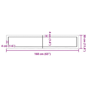 vidaXL Wall Shelf 160x30x(2-6) cm Untreated Solid Wood Oak