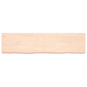 vidaXL Wall Shelf 160x40x(2-6) cm Untreated Solid Wood Oak