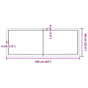 vidaXL Wall Shelf 160x60x(2-6) cm Untreated Solid Wood Oak