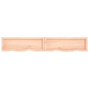 vidaXL Wall Shelf 180x30x(2-4) cm Untreated Solid Wood Oak