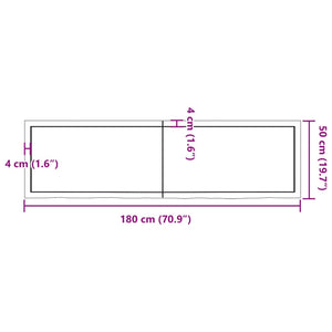 vidaXL Wall Shelf 180x50x(2-4) cm Untreated Solid Wood Oak