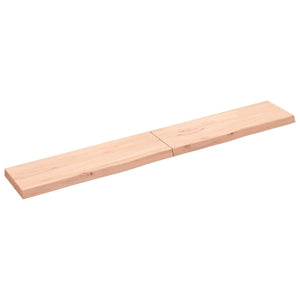 vidaXL Wall Shelf 200x30x(2-6) cm Untreated Solid Wood Oak