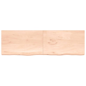 vidaXL Wall Shelf 200x60x(2-4) cm Untreated Solid Wood Oak