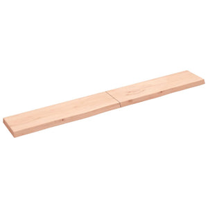 vidaXL Wall Shelf 220x30x(2-6) cm Untreated Solid Wood Oak