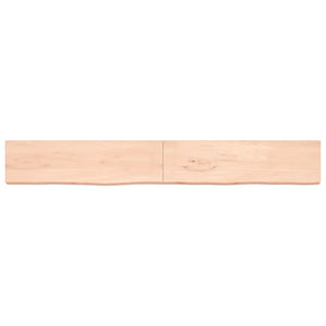 vidaXL Wall Shelf 220x30x(2-6) cm Untreated Solid Wood Oak