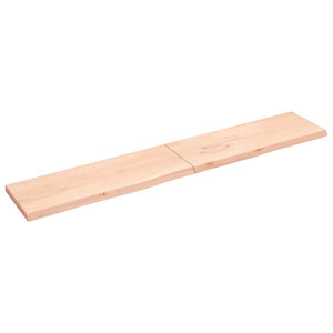 vidaXL Wall Shelf 220x40x(2-4) cm Untreated Solid Wood Oak