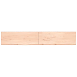 vidaXL Wall Shelf 220x40x(2-4) cm Untreated Solid Wood Oak